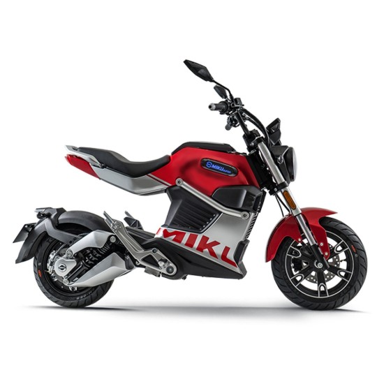 Motocicleta electrica, baterii litiu detasabile, motor 3000W, rosu - Miku Super