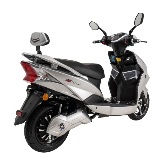 Scuter electric, baterie litiu detasabila, motor 1800W, argintiu - Hawk